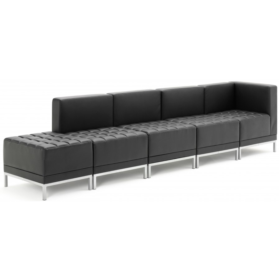 Infinity Modular Black Leather Sofa